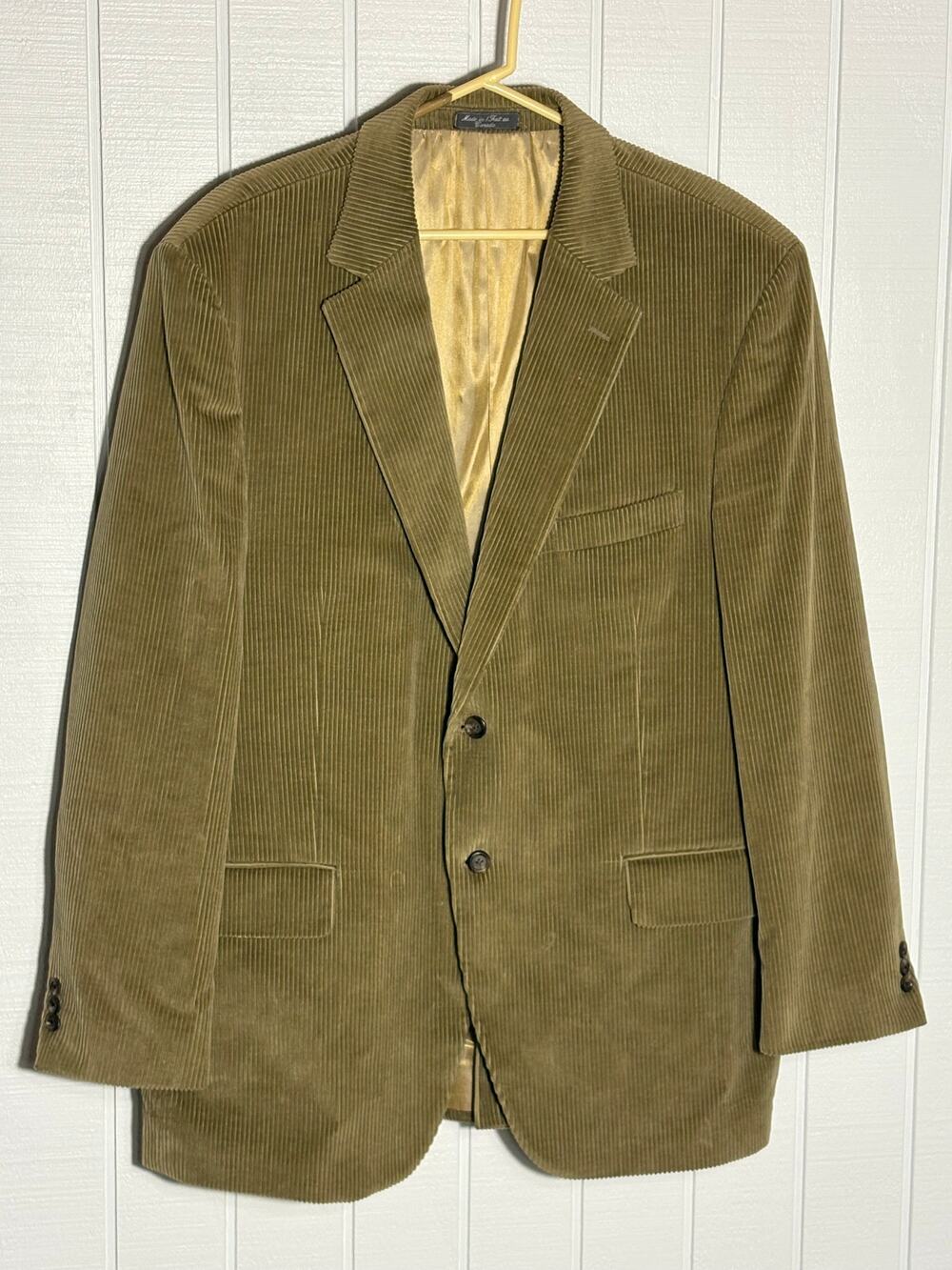 Nordstrom Men's Olive Green Corduroy Blazer 46R Cotton Sport Coat Dark Academia